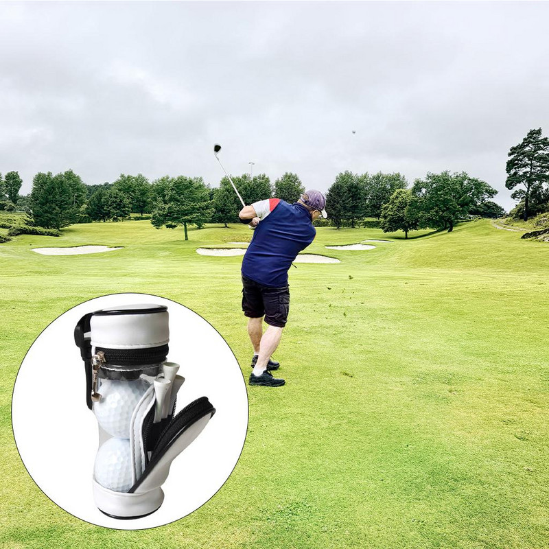 Golfa bumbiņu maisiņš Bumbiņu uzglabāšanas komplekts ar tējas turētāju 3 golfa bumbiņu mini maisiņam