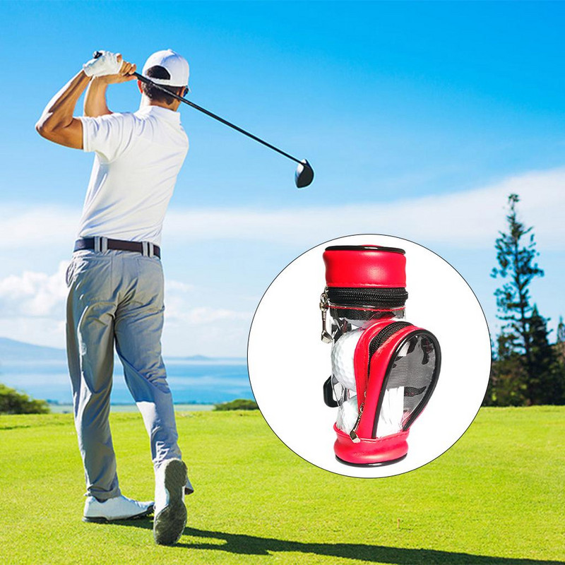 Golfa bumbiņu maisiņš Bumbiņu uzglabāšanas komplekts ar tējas turētāju 3 golfa bumbiņu mini maisiņam