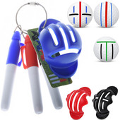 Minge de golf Triple Track 3 Line Marker Stencil +3 Pen Marcator pentru minge de golf Linie Ajutoare pentru poziționare Instrument de exterior Accesorii de golf