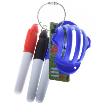 Minge de golf Triple Track 3 Line Marker Stencil +3 Pen Marcator pentru minge de golf Linie Ajutoare pentru poziționare Instrument de exterior Accesorii de golf