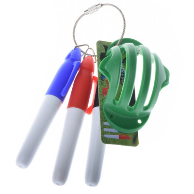 Minge de golf Triple Track 3 Line Marker Stencil +3 Pen Marcator pentru minge de golf Linie Ajutoare pentru poziționare Instrument de exterior Accesorii de golf