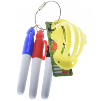 Minge de golf Triple Track 3 Line Marker Stencil +3 Pen Marcator pentru minge de golf Linie Ajutoare pentru poziționare Instrument de exterior Accesorii de golf