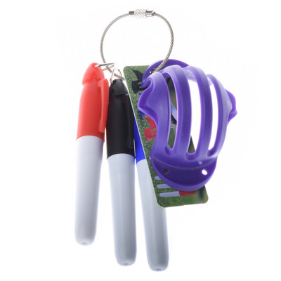 Minge de golf Triple Track 3 Line Marker Stencil +3 Pen Marcator pentru minge de golf Linie Ajutoare pentru poziționare Instrument de exterior Accesorii de golf