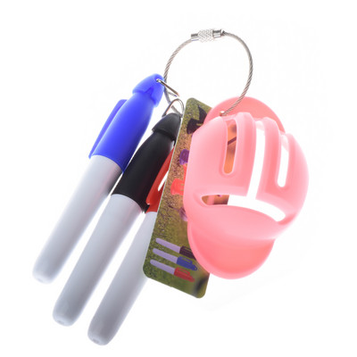 Minge de golf Triple Track 3 Line Marker Stencil +3 Pen Marcator pentru minge de golf Linie Ajutoare pentru poziționare Instrument de exterior Accesorii de golf
