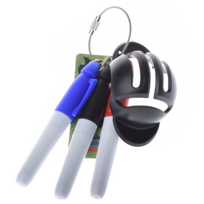 Minge de golf Triple Track 3 Line Marker Stencil +3 Pen Marcator pentru minge de golf Linie Ajutoare pentru poziționare Instrument de exterior Accesorii de golf