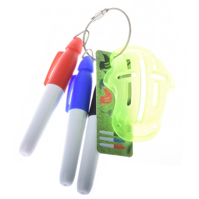 Minge de golf Triple Track 3 Line Marker Stencil +3 Pen Marcator pentru minge de golf Linie Ajutoare pentru poziționare Instrument de exterior Accesorii de golf