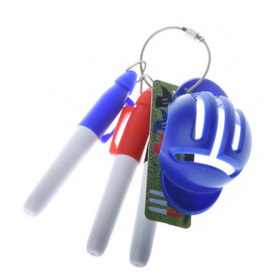 Minge de golf Triple Track 3 Line Marker Stencil +3 Pen Marcator pentru minge de golf Linie Ajutoare pentru poziționare Instrument de exterior Accesorii de golf