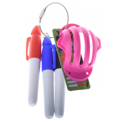 Minge de golf Triple Track 3 Line Marker Stencil +3 Pen Marcator pentru minge de golf Linie Ajutoare pentru poziționare Instrument de exterior Accesorii de golf