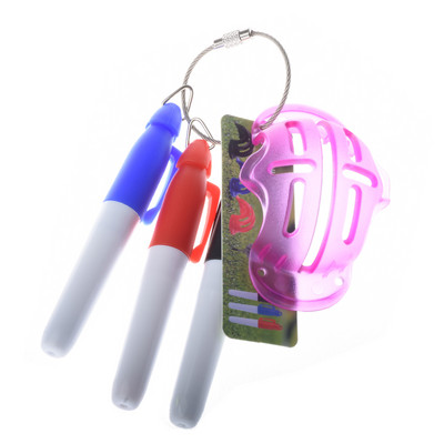 Minge de golf Triple Track 3 Line Marker Stencil +3 Pen Marcator pentru minge de golf Linie Ajutoare pentru poziționare Instrument de exterior Accesorii de golf
