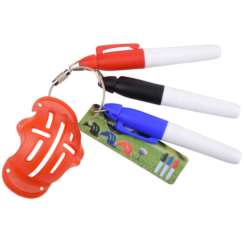 Minge de golf Triple Track 3 Line Marker Stencil +3 Pen Marcator pentru minge de golf Linie Ajutoare pentru poziționare Instrument de exterior Accesorii de golf