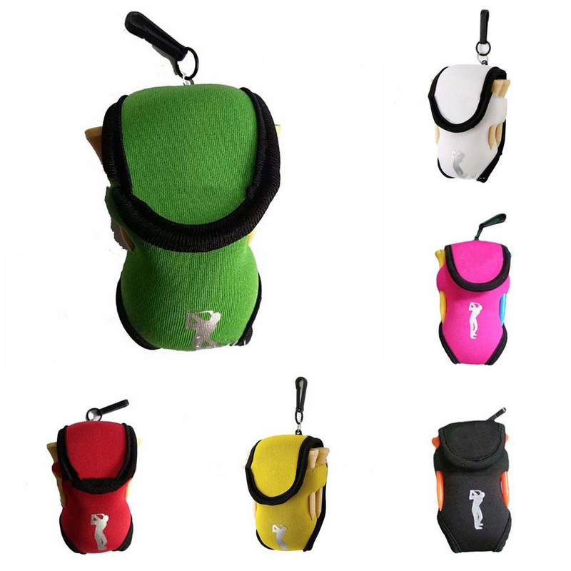 1PC geantă mică de minge de golf Mini pachet de talie Geantă pentru minge de tricou Suport din neopren Geanta de sport pentru mingi de antrenament de golf în aer liber Husă pentru tricouri