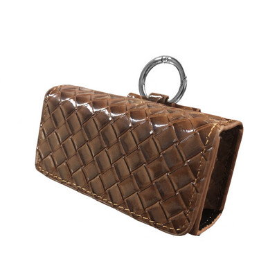 Minigolf labdatáska, hordozható fonott csíkos bőr golflabda tárolótáska 2 labda tárolására alkalmas golflabda deréktáska sporttartozékok