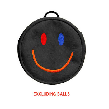 Golf Μικρή τσάντα μέσης Φερμουάρ Golf Μικρή τσάντα με μπάλα στρογγυλό κέντημα Smiley Face Πολυεστερική ίνα που χωράει 4 μπάλες Προμήθειες γκολφ