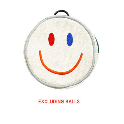 Geantă mică de golf cu fermoar Geantă mică de golf cu mingi mici Broderie rotundă Față zâmbitoare Fibră de poliester Poate ține 4 mingi Materiale de golf