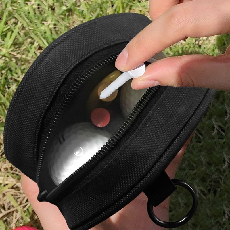 Geantă mică de golf cu fermoar Geantă mică de golf cu mingi mici Broderie rotundă Față zâmbitoare Fibră de poliester Poate ține 4 mingi Materiale de golf