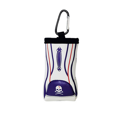 1 db Hordozható golflabda táska melange csíkos koponya terepszínű dupla golyós táska golf deréktáska karabinerrel golfozó ajándékok kiegészítők