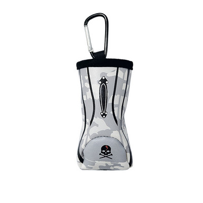 1 db Hordozható golflabda táska melange csíkos koponya terepszínű dupla golyós táska golf deréktáska karabinerrel golfozó ajándékok kiegészítők