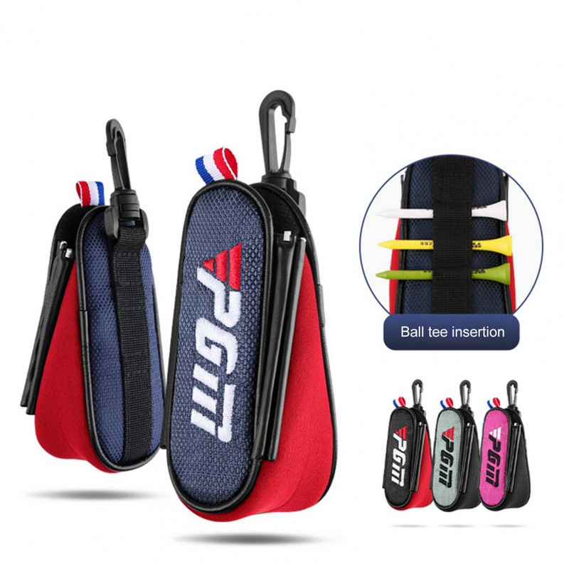 Golflabda tárolótáska mágneses gombos nyitás Könnyen hozzáférhető Nedvességálló golflabdák hordható zsebes rendezőtok kültéri használatra
