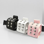 1 бр. Издръжлива чанта за топка за голф Водоустойчива PU кожа Нитове Калъф за съхранение на голф Държач с колан Аксесоари за голф