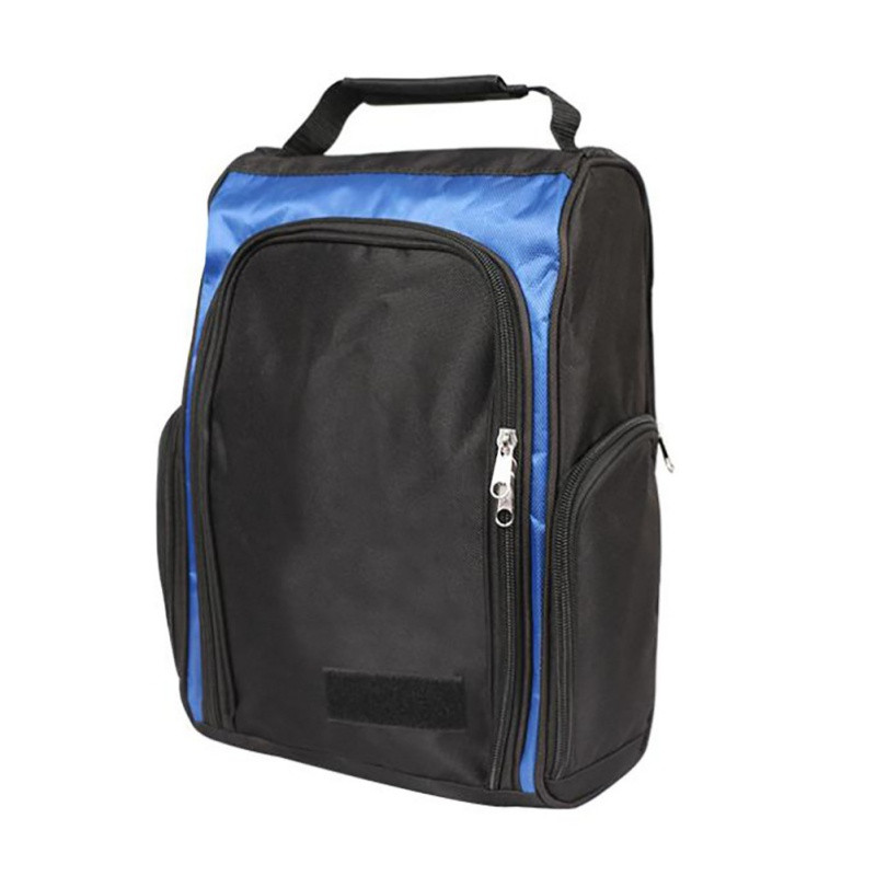 Légáteresztő, hordozható golfcipőtáska, nagy kapacitású nylon vízálló cipzáras férfi és női utazó kültéri golfcipőtáska