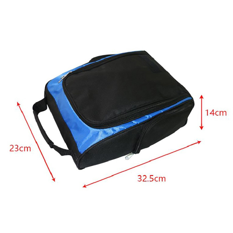 Légáteresztő, hordozható golfcipőtáska, nagy kapacitású nylon vízálló cipzáras férfi és női utazó kültéri golfcipőtáska