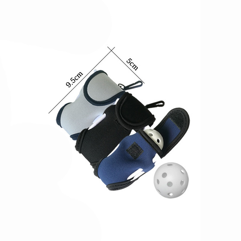 1 szett neoprén mini hordozható golflabda tartó táska puha rugalmas deréktáska golftáska vízálló 2 üreges labdával és 4 pólóval