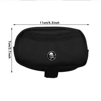 Τσάντα μίνι γκολφ Skull Double Ball Τσάντα PU Δερμάτινη φορητή τσάντα αποθήκευσης μπάλα του γκολφ Τσάντα μέσης γκολφ με καραμπίνερ που κλείνει με φερμουάρ