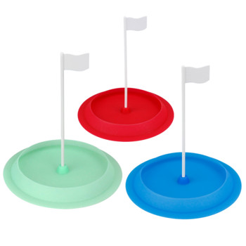 Εσωτερικό Golf Putting Hole Cup Practice With Flag Putter Trainer Βοηθήματα προπόνησης εξωτερικού χώρου Προμήθειες Τρία χρώματα για επιλογές