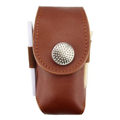 Mini portabil din piele cu agrafă pentru suport pentru minge de golf Geantă de depozitare pentru tricouri, negru maro, pachet pentru talie, instrument de ajutor, cadou, accesorii de golf