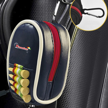 Τσάντα για μπάλα γκολφ Mini Golf Διπλό Πακέτο με φερμουάρ Δερμάτινο Φορητό Δερμάτινο Φορητό που χωράει 2 Μπάλες Πρίζα Προμήθειες Γκολφ για μπλουζάκι γκολφ