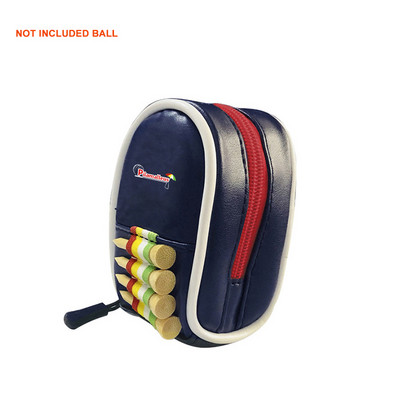 Чанта за топка за голф Мини голф Двойна топка за кръста Кожена чанта с цип, преносима, побира 2 топки Включваема тениска за голф Консумативи за голф