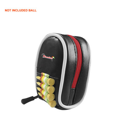 Чанта за топка за голф Мини голф Двойна топка за кръста Кожена чанта с цип, преносима, побира 2 топки Включваема тениска за голф Консумативи за голф