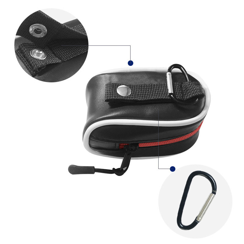 Чанта за топка за голф Мини голф Двойна топка за кръста Кожена чанта с цип, преносима, побира 2 топки Включваема тениска за голф Консумативи за голф