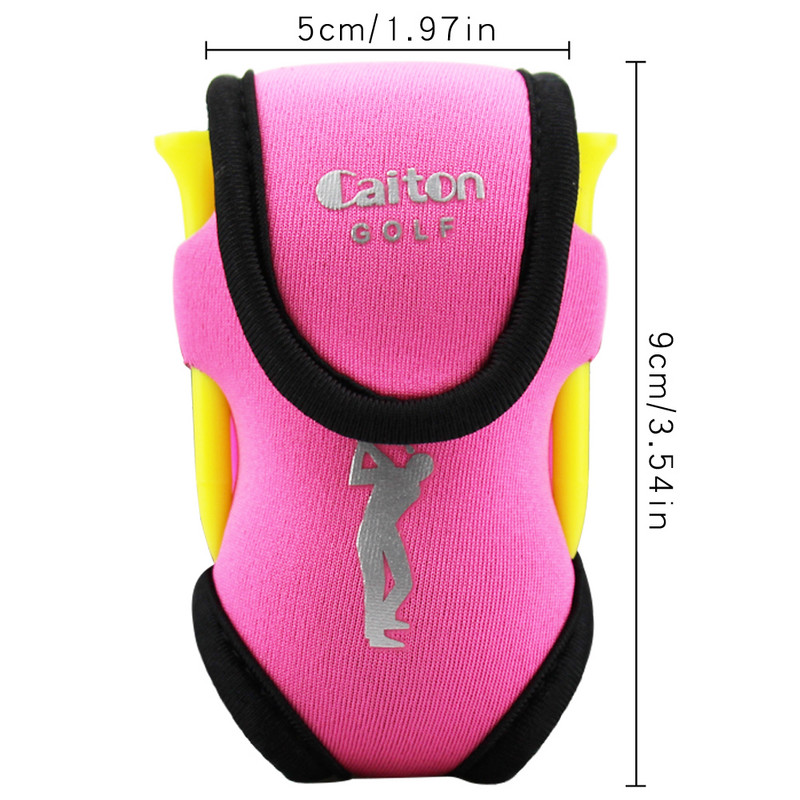 Малка чанта за топка за голф Преносима чанта за голф Черна розова синя мини чанта за кръста Може да побере 2 топки и 4 тениски Неопренови принадлежности за голф