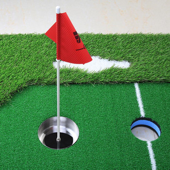 Κύπελλα προπόνησης γκολφ με σημαία συνοπτικό κύκλο εργασιών Αποτρέψτε τα πράσινα κύπελλα γκολφ για αγωνιστικό φορητό κύπελλο γκολφ από ανοξείδωτο χάλυβα