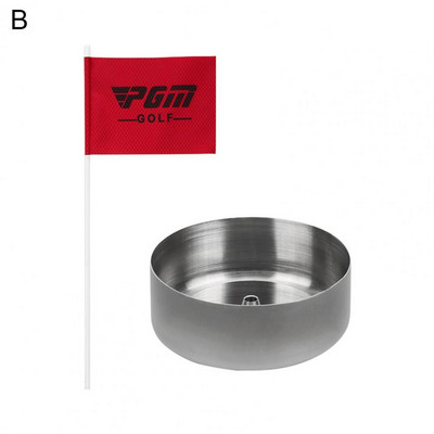 Golfi treeningkarikad lipuga, lühikese käibega, takistavad golfi rohelisi karikaid võistlemiseks kaasaskantava roostevabast terasest golfiaugu karikaga