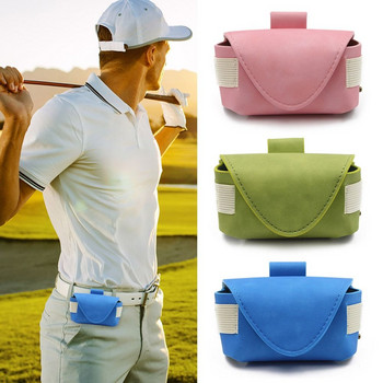 Външна чанта за носене на топка за голф Пътна чанта за голф Преносима чанта за съхранение на кръста PU кожа за голф спортове Побира 2 топки и 4 тениски за голф