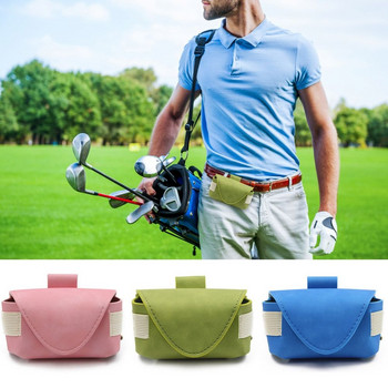 Външна чанта за носене на топка за голф Пътна чанта за голф Преносима чанта за съхранение на кръста PU кожа за голф спортове Побира 2 топки и 4 тениски за голф
