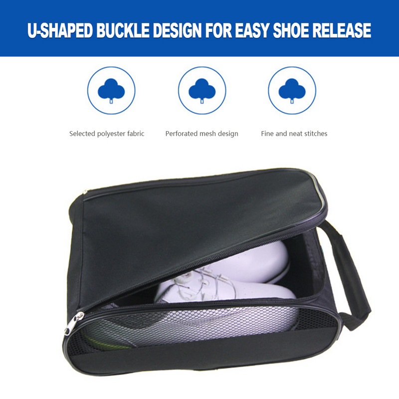 Uniszex golfcipő zsebes hordozható hálós utazási cipő hordtáskák cipzárral, kézben tartható, lélegző ultrakönnyű kültéri sportokhoz