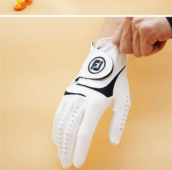 Професионални ръкавици за голф от овча кожа за мъже Бели и черни ръкавици Удебеляване на дланта Подарък за играч на голф Меки дишащи