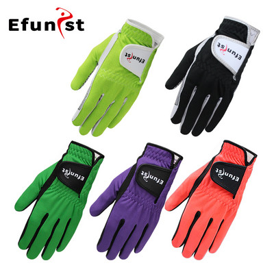 Опаковка 1 бр. Efunist Golf Glove Мъжки лява ръка Дишащи зелени 3D Performance Mesh Неплъзгащи се микрофибърни ръкавици за голф Мъжки мъжки