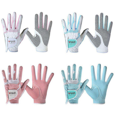 PGM Women`s Golf Gloves Left Hand Right Hand Sport High Quality Nanometer Cloth Golf Gloves Breathable Palm Protection