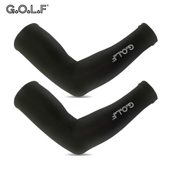 GvOvLvF 1 чифт Ръкави за голф Ръкави за ръце Слънцезащитен крем UV защита Бяло черно 2 цвята ледена коприна за игра с топка за голф Спорт Туризъм