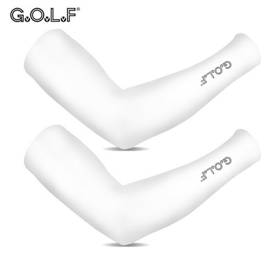 GvOvLvF 1 pair Golf sleeves Arm sleeve sunscreen UV Protection white black 2 colors ice silk for golf ball game sports Hiking