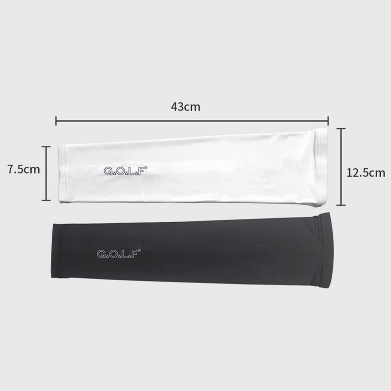GvOvLvF 1 pāris Golfa piedurknes Rokas piedurknes saules aizsargkrēms UV aizsardzība balts melns 2 krāsas ledus zīds golfa bumbiņu sportam pārgājieniem