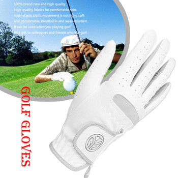 1 τμχ Ανδρικό αριστερό γάντι γκολφ Δεξί Χέρι μικρο μαλακών ινών αναπνεύσιμων ανδρικών γάντια γκολφ λευκό χρώμα