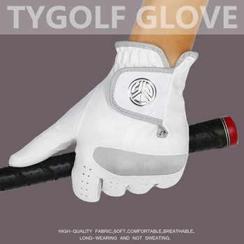 1 τμχ Ανδρικό αριστερό γάντι γκολφ Δεξί Χέρι μικρο μαλακών ινών αναπνεύσιμων ανδρικών γάντια γκολφ λευκό χρώμα