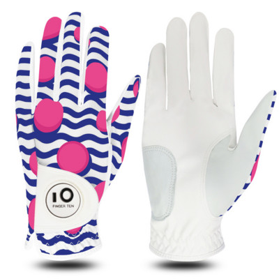 Uue disainiga trükitud esmaklassilised naiste golfikindad vasakpoolne, parempoolne pallimarkeriga Rh Lh Weathersof Grip Drop Shipping