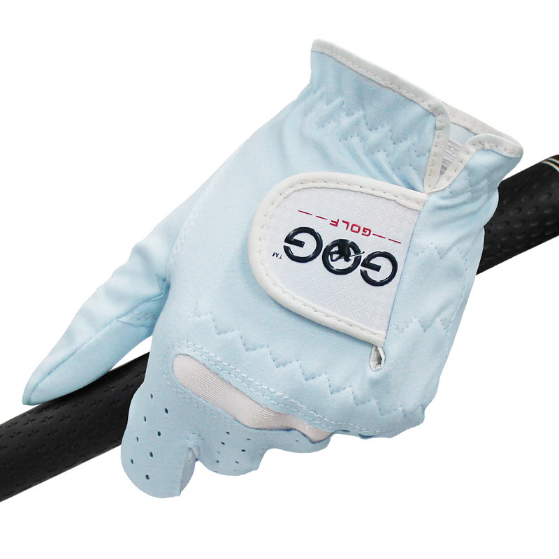 1. csomag pár golfkesztyű női mikro lágy szálas, légáteresztő kék csúszásgátló bal és jobb kézi sportkesztyűk női