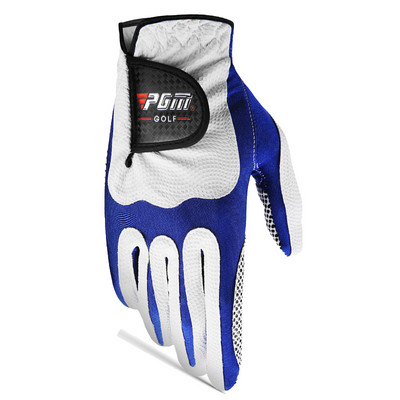 Golfa cimdi vīriešiem 3 krāsu kreisā labā roka elpojošs pretslīdes elastīgs premium PU ādas cimds golfa spēlētājam dāvana balts zils sarkans jauns